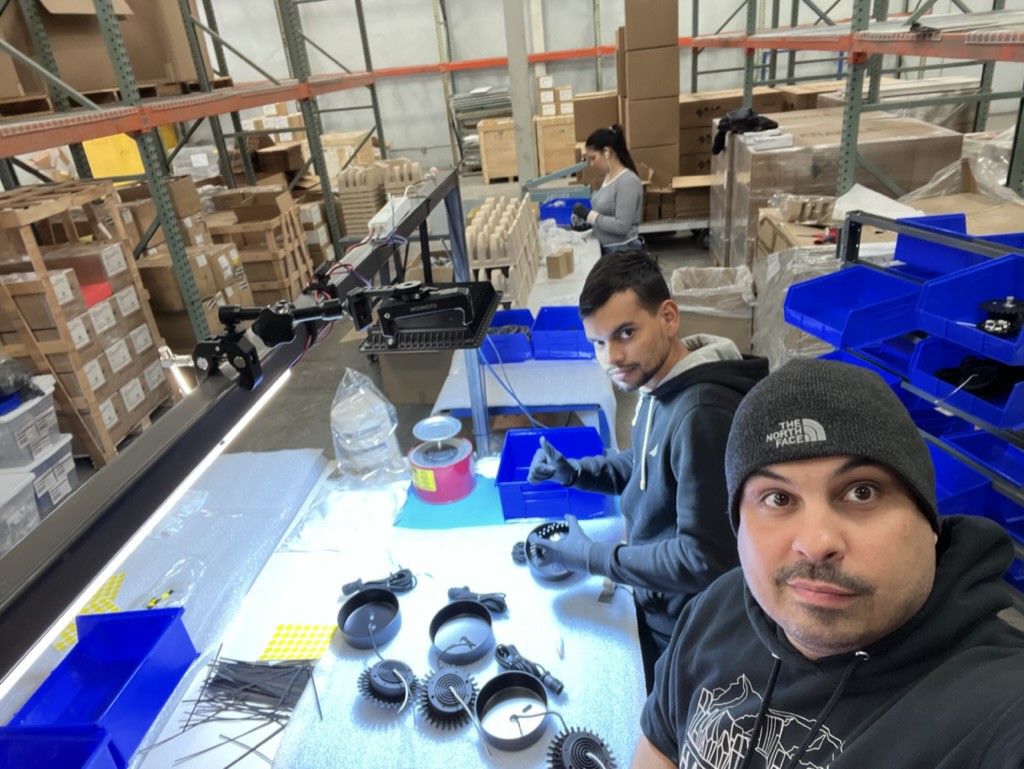 Trial production of Viro pendants at the factory in Mexico